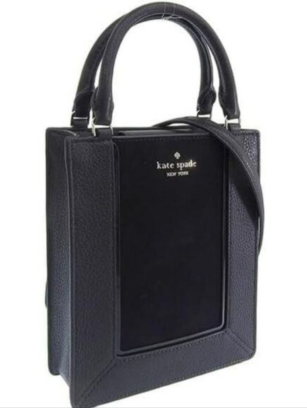 Kate Spade Lena Suede Mini Tote, constructed from black leather and suede - Picture 2 of 10